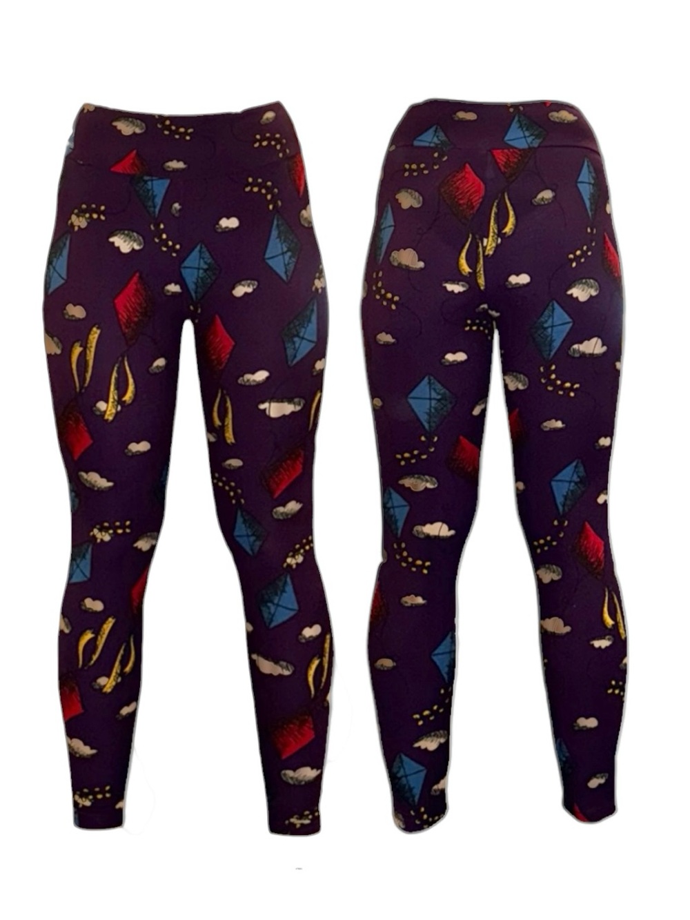 LuLaRoe Purple Kite & Cloud Print Leggings
